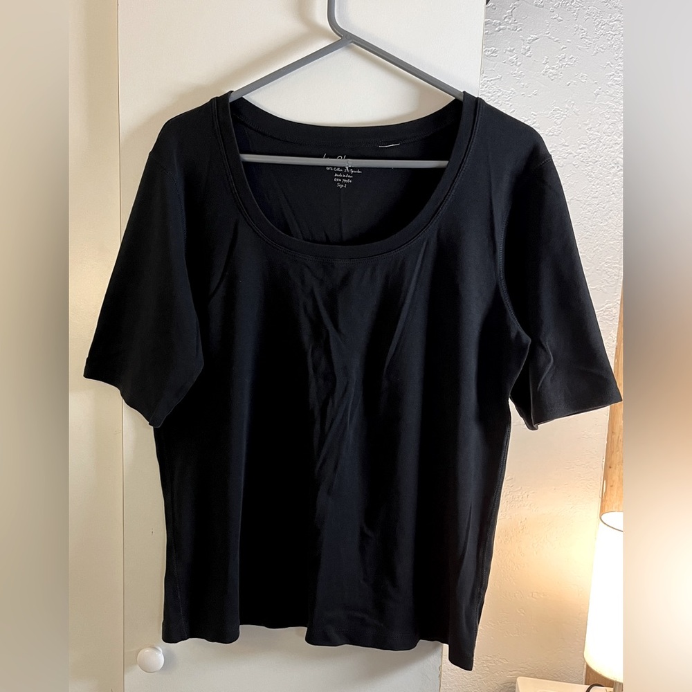 by Chicos’s Top Short Sleeve Tee Women Plus Size 2 Black